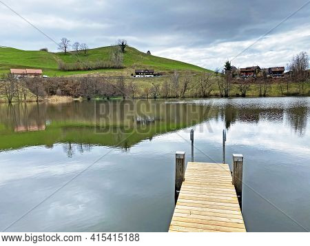 Late Winter And Early Spring On The Small Natural Lake Wilersee Or Wiler Lake Above The Canyon Of Th