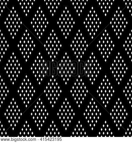 Seamless Geometric Diamonds Patternt With Rhombuses Dots Texture. Vector Art.