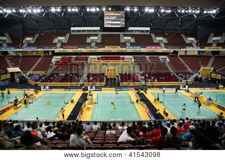 KUALA LUMPUR - Joulukuu: Pelaajat eri kansat osallistuvat BWF super series Maybank 
