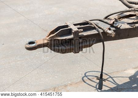 Trailer Hitch Or Towbar On The Car. Image For Objects, Transportation Concept.
