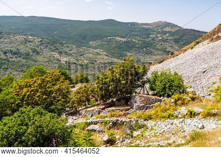 View Of Rocca Del Crasto Near Alcara Li Fusi Town In The Nebrodi Park, Sicily