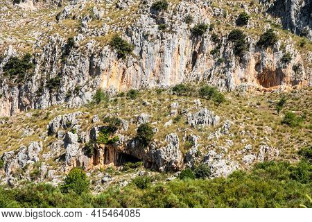 View Of Rocca Del Crasto Near Alcara Li Fusi Town In The Nebrodi Park, Sicily