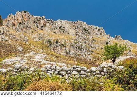 View Of Rocca Del Crasto Near Alcara Li Fusi Town In The Nebrodi Park, Sicily