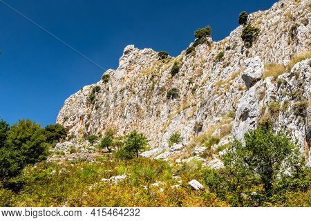 View Of Rocca Del Crasto Near Alcara Li Fusi Town In The Nebrodi Park, Sicily