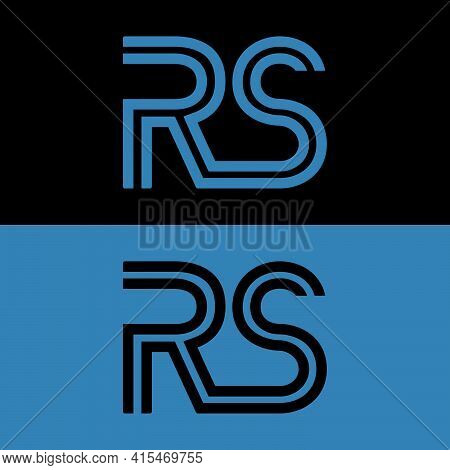 Creative, Simple Initial Letter Rs Strip Logo Template In Flat Design Monogram Illustration