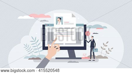 Job Description And Work Duties And Tasks Information Tiny Person Concept