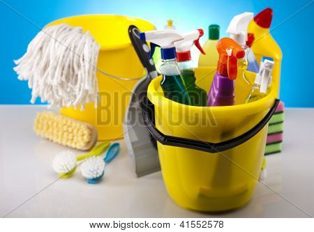 Conjunto de produtos de limpeza