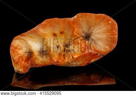 Macro Stone Apophyllite Mineral On Black Background