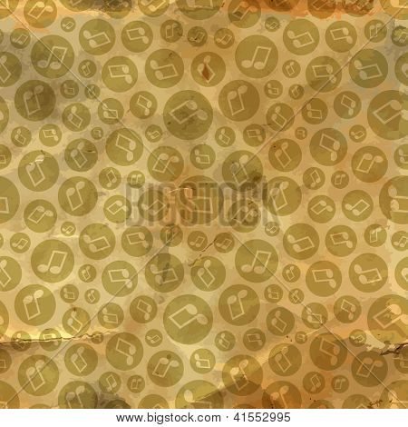 Music notes. Vector seamless pattern.