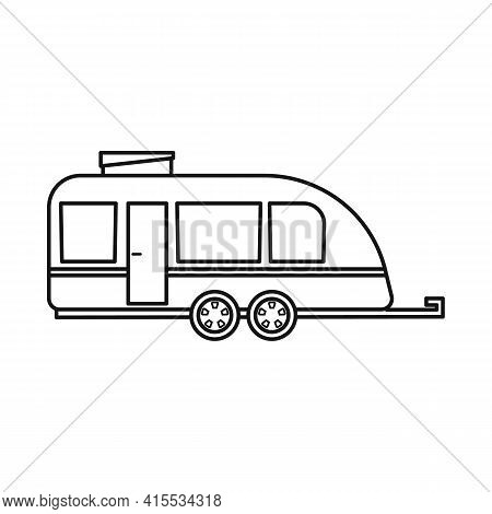 Isolated Object Of Trailer And Camper Symbol. Web Element Of Trailer And Vintage Stock Vector Illust