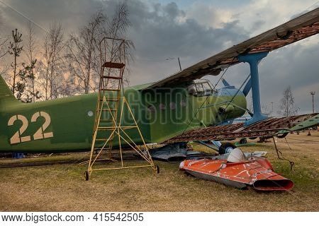 Riga, Latvia - March 10, 2021: Antonov An-2 Airplane At National Museum History Of Aviation In Riga.