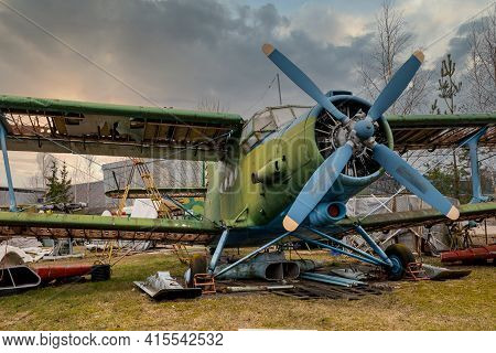 Riga, Latvia - March 10, 2021: Antonov An-2 Airplane At National Museum History Of Aviation In Riga.