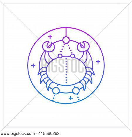 Cancer Gradient Icon. Fourth Fire Sign In Zodiac. Crab Birth Symbol. Mystic Horoscope Sign. Astrolog