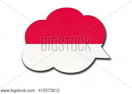 3d Speech Bubble With Monacan National Flag Isolated On White Background. Speak And Learn Language. 