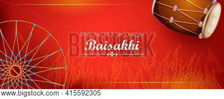 Vector Illustration Of Celebration Of Punjabi Festival Vaisakhi Background