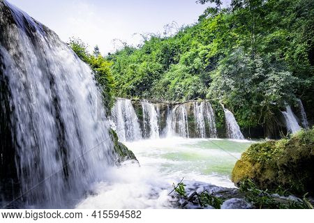 A Small Waterfall In The Northwest Region Of Vietnam