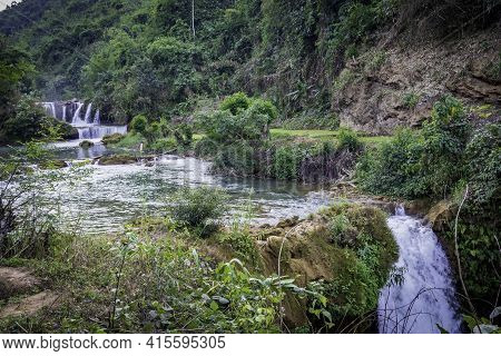 A Small Waterfall In The Northwest Region Of Vietnam