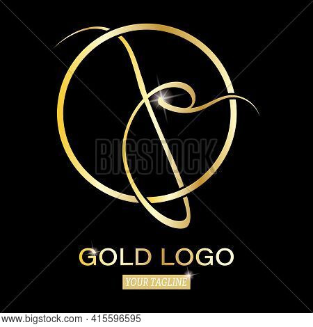 Lowercase Letter P In A Round Frame. Vector Template For Logo, Label Sticker Or Brand. Flat Design.