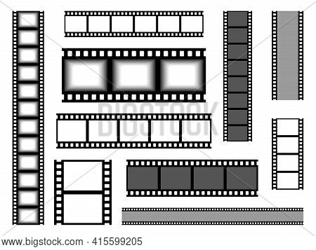 Film Strip. Realistic Cinema Tape. Blank Bands For Recording Video Or Shooting Photographs And Showi