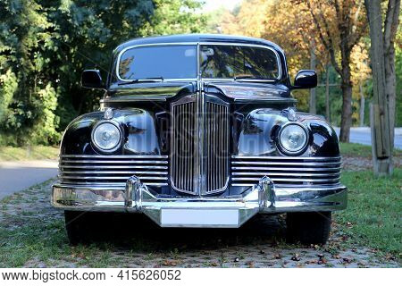 Budapest, Hungary -- September 9. 2020, Zis-110 Retro Russian Car On The Street On Public Area Budap