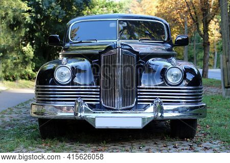 Budapest, Hungary -- September 9. 2020, Zis-110 Retro Russian Car On The Street On Public Area Budap