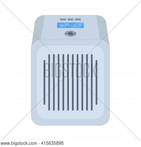 Air Purifier Vector Illustration In Flat Style On Isolated White Background.