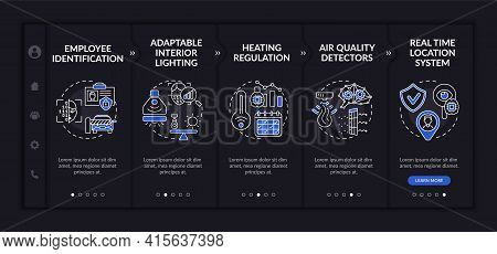 Futuristic Smart Worksite Onboarding Vector Template. Responsive Mobile Website With Icons. Web Page