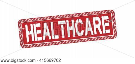 Orange Helathcare Medicare Universal Healthcare Campaign Stamp Flat Vector Label For Print And Websi