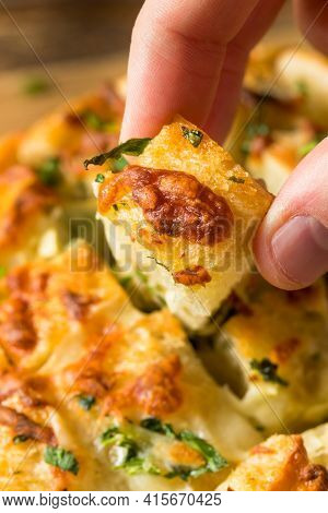 Homemade Cheesy Pull Apart Garlic Bread