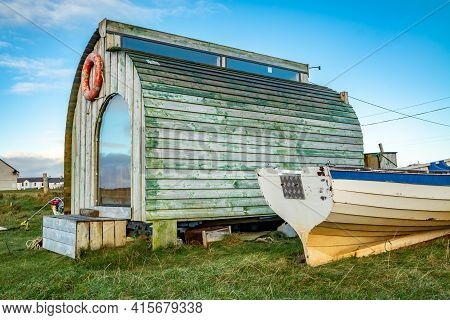 Rossbeg, County Donegal, Ireland : January 02 2021 : The Lobster Pod Is A Brillant Innovation By Nat