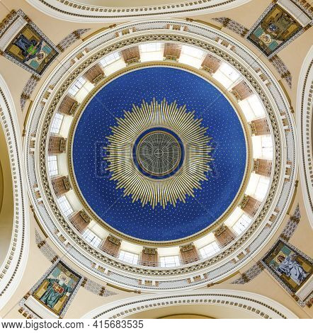 Vienna, Austria - Apr 26, 2015: Inside The Chappel Karl Borromaeus Of The Central Cemetery In Vienna