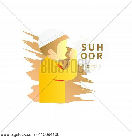 Suhoor Illustration Vector Muslim Kids On White Background