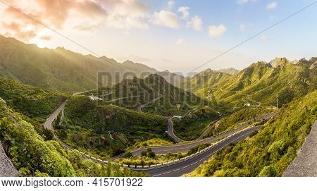 Landscape With North Coast Anaga At Sunrise In Tenerife, Canary Islands, Spain