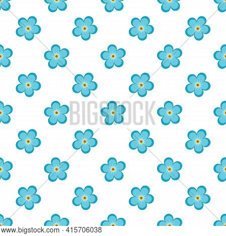 Vector Summer Seamles Pattern With Blue Flowers-01