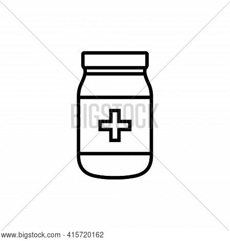 Bottle Medicine, Capsule Icon Vector. Medicament Icon. Pharmaceutical And Treatment Symbols.