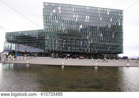 Reykjavik / Iceland - August 15, 2017: The Harpa Concert Hall And Conference Center, Reykjavik, Icel