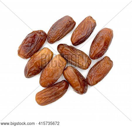 Dry Dates Palm Isolated On White Background.