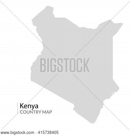 Kenya Vector Map Silhouette Country Illustration. Kenya Shape Map Geography
