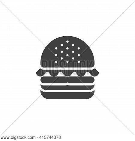 Hamburger Vector Icon. Filled Flat Sign For Mobile Concept And Web Design. Cheeseburger Burger Glyph