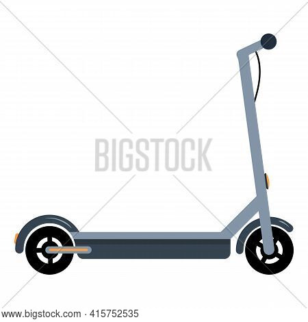Kick Scooter. Flat Style Illustration On White Isolated Background.