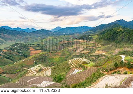 A Beautiful Terraced Field Plot In Tua Chua District, Dien Bien Province, Vietnam