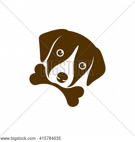 Bone Dog Logo Design Vector Illustration, Creative Dog Logo Design Concept Template, Symbols Icons