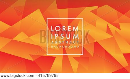 Vector Illustration Of Futuristic Abstract Geometric Pattern In Burn Orange Color Gradient. Backgrou