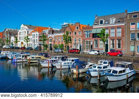 View of the harbour of Delfshaven. Rotterdam, Netherlands