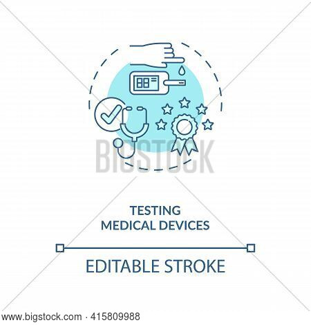 Testing Medical Devices Concept Icon. Clinical Trials Type Idea Thin Line Illustration. Functional S