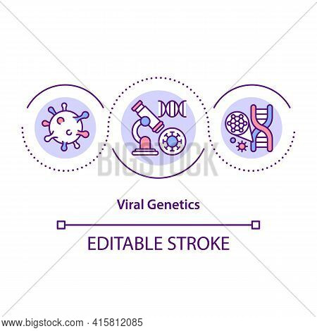 Viral Genetics Concept Icon. Studying Genetic Changes In Virus Structure Idea Thin Line Illustration