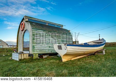 Rossbeg, County Donegal, Ireland : January 02 2021 : The Lobster Pod Is A Brillant Innovation By Nat