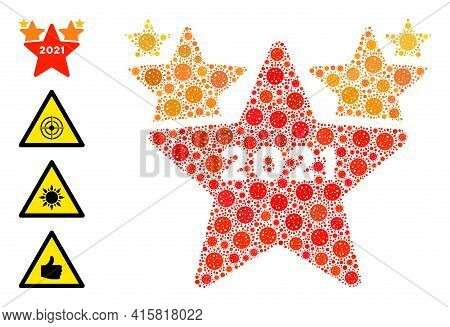 2021 Star Hit Parade Covid-2019 Mosaic Icon. 2021 Star Hit Parade Collage Is Organized Of Scattered 