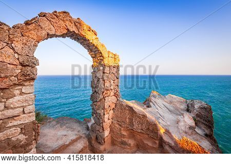 Kaliakra Fortress, Bulgaria. Medieval Ruins On Cape Kaliakra, Black Sea, Bulgaria