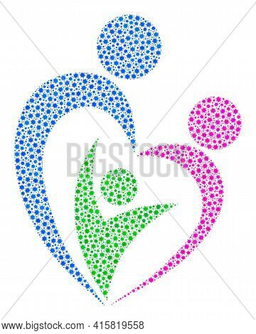 Vector Familty Care Coronavirus Mosaic Icon Done For Clinic Projects. Familty Care Mosaic Is Done Of